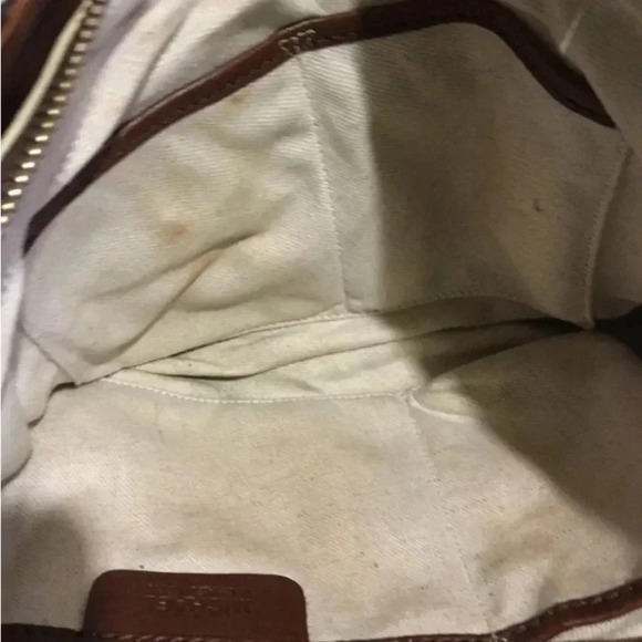 Michael kors beige black canvas shoulder handbag - Picture 9 of 9